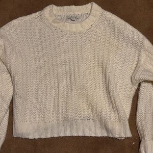 American Eagle white knitted crop sweater